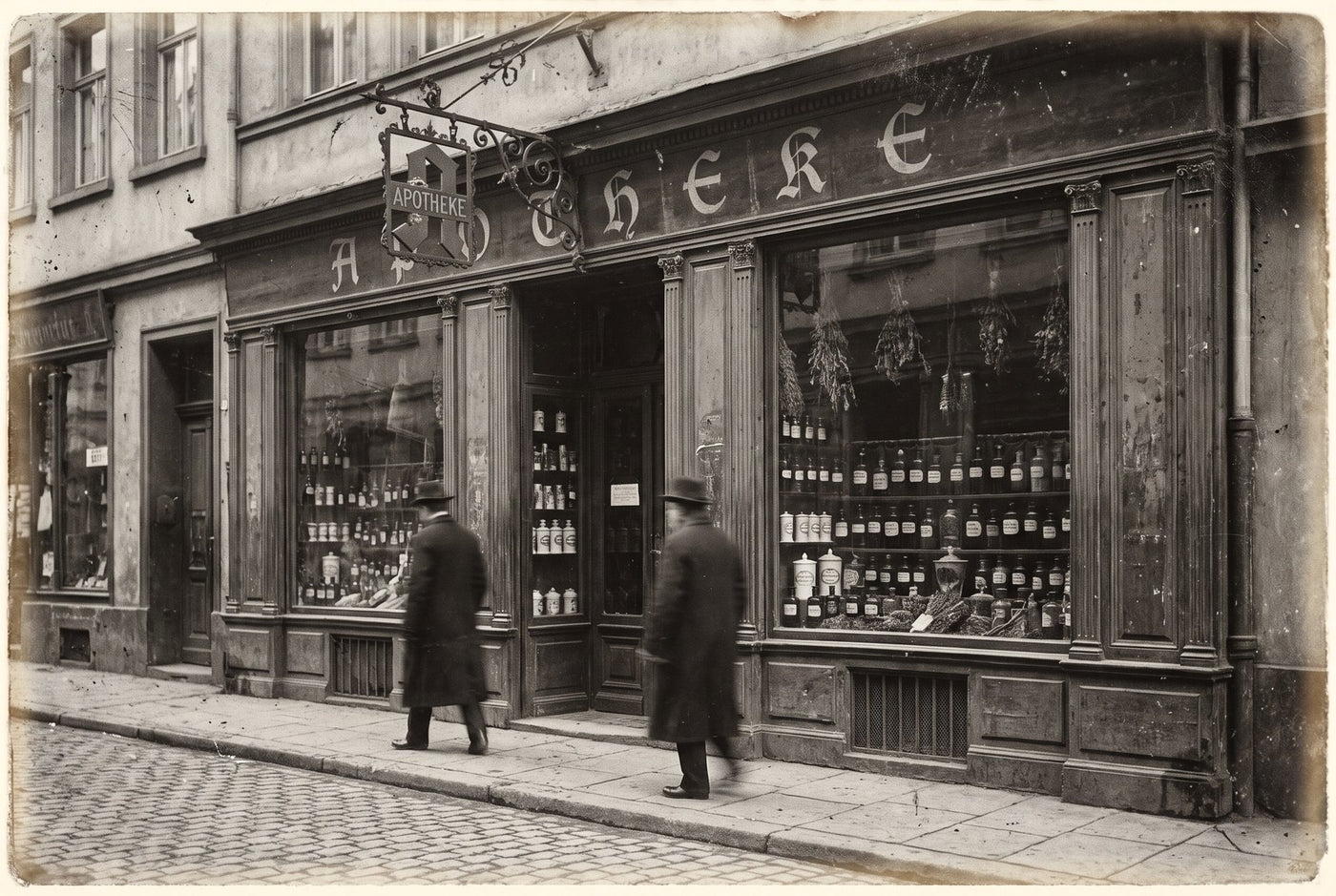 Early-1900s German apothecary storefront