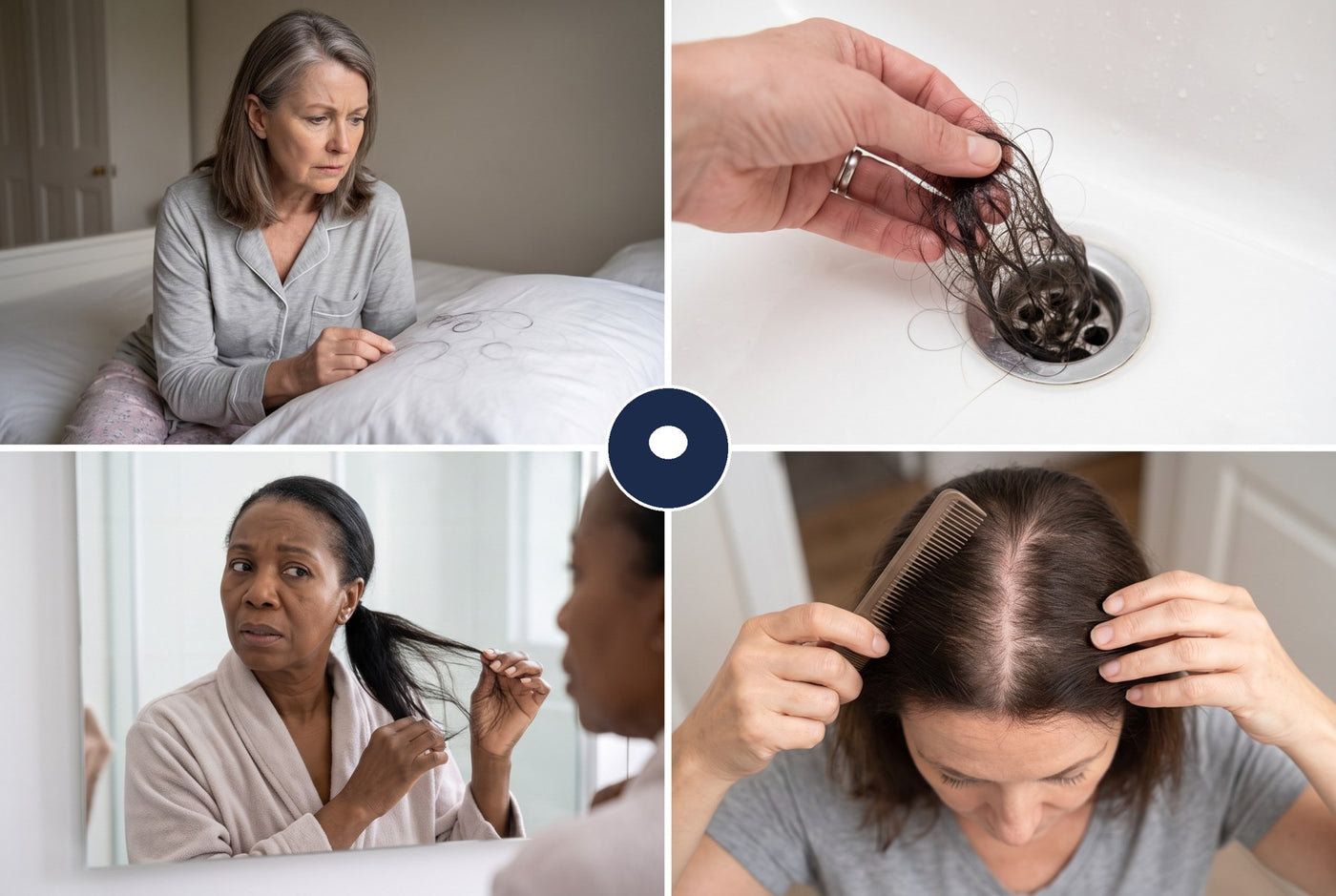 The daily struggles of GLP-1 hair loss β pillow, drain, thinning ponytail, widening part