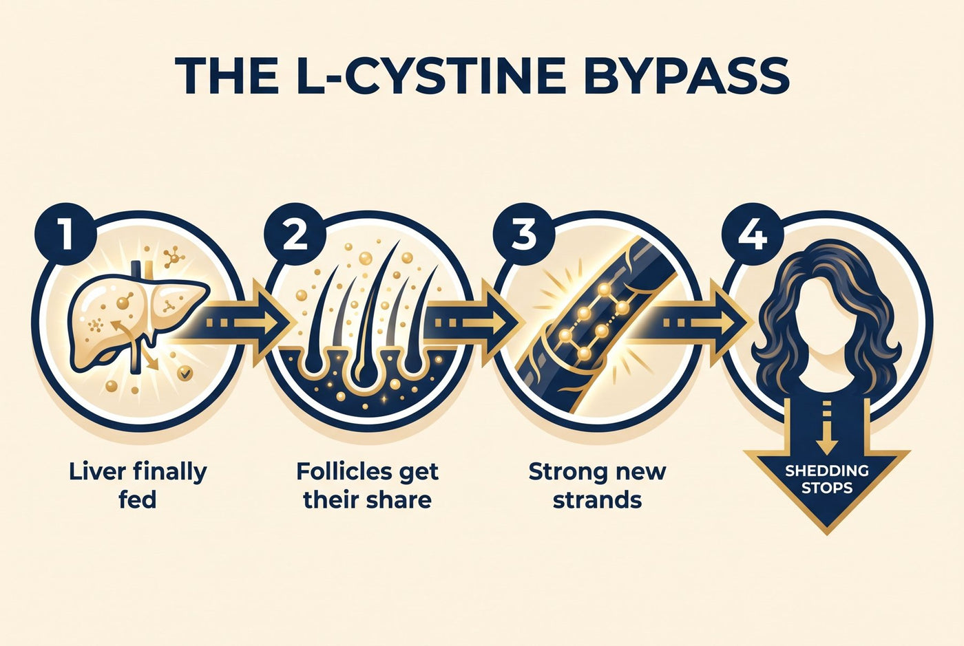 The L-Cystine Bypass, four-step mechanism